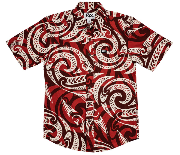 Island 2 Island Shirt Mens XL Black Hawaiian Red White Authentic